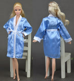 White & Blue night-robe Loves Barbie Pajamas