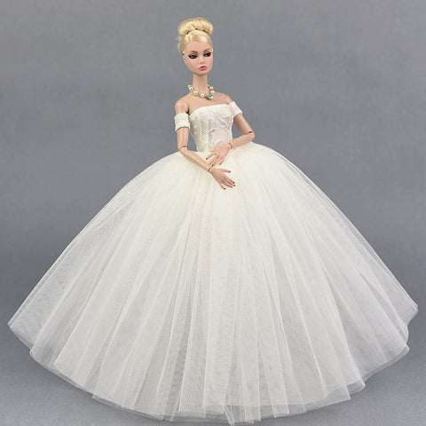 White Voile Party Barbie Dress